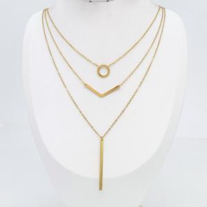 SS Gold-Plating Necklace - KN302816-CM