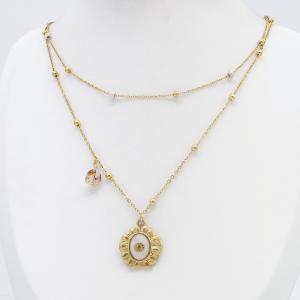 SS Gold-Plating Necklace - KN302830-HM