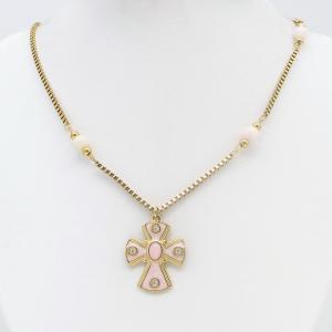 SS Gold-Plating Necklace - KN302831-HM