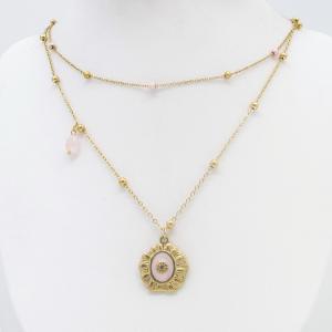 SS Gold-Plating Necklace - KN302834-HM