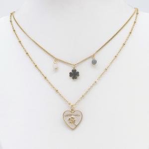 SS Gold-Plating Necklace - KN302836-HM