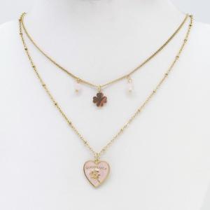 SS Gold-Plating Necklace - KN302837-HM