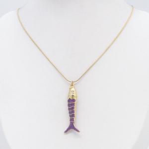 SS Gold-Plating Necklace - KN302855-HM