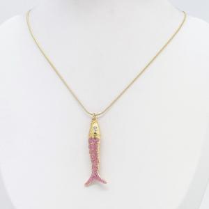 SS Gold-Plating Necklace - KN302856-HM