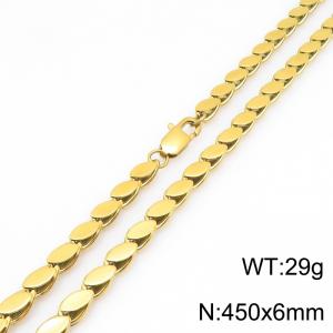 SS Gold-Plating Necklace - KN303056-Z
