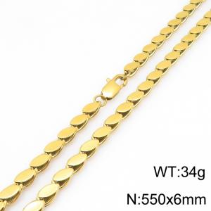 SS Gold-Plating Necklace - KN303058-Z