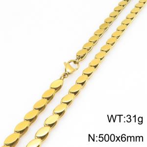 SS Gold-Plating Necklace - KN303071-Z