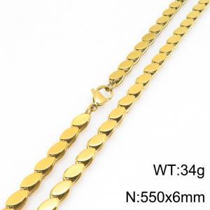 SS Gold-Plating Necklace - KN303072-Z
