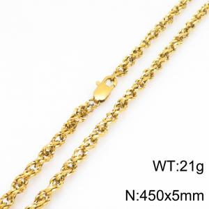 SS Gold-Plating Necklace - KN303084-Z