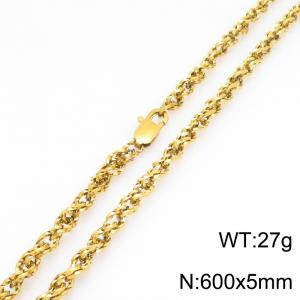SS Gold-Plating Necklace - KN303087-Z