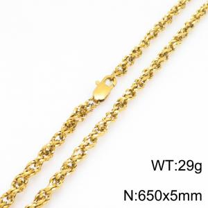 SS Gold-Plating Necklace - KN303088-Z