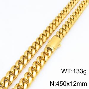 SS Gold-Plating Necklace - KN303212-ZLY