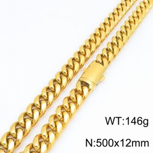SS Gold-Plating Necklace - KN303213-ZLY