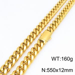 SS Gold-Plating Necklace - KN303214-ZLY