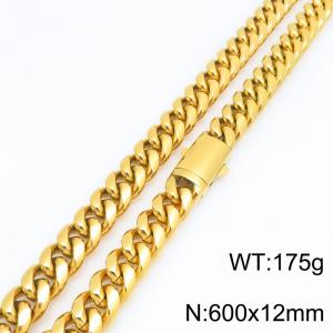 SS Gold-Plating Necklace - KN303215-ZLY