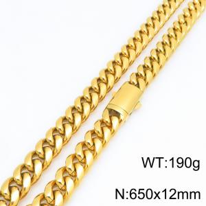 SS Gold-Plating Necklace - KN303216-ZLY