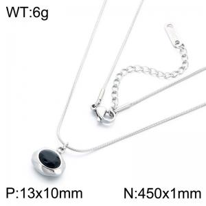 Stainless Steel Stone Necklace - KN303300-HR