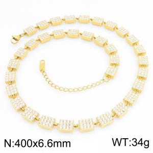Stainless Steel Stone Necklace - KN303302-KL