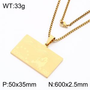 SS Gold-Plating Necklace - KN303311-KL