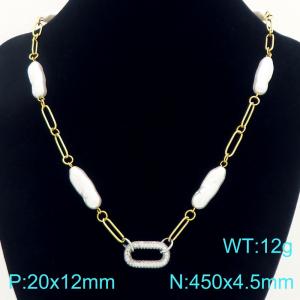 SS Gold-Plating Necklace - KN303364-SP