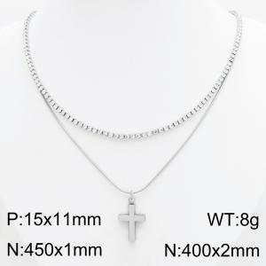 Stainless Steel Stone Necklace - KN303393-HR