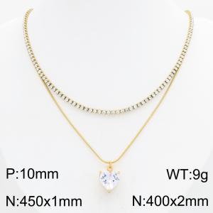 Stainless Steel Stone Necklace - KN303400-HR