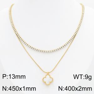 Stainless Steel Stone Necklace - KN303403-HR