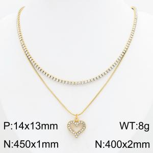 Stainless Steel Stone Necklace - KN303406-HR