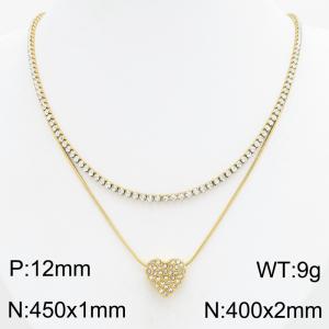 Stainless Steel Stone Necklace - KN303408-HR