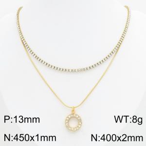 Stainless Steel Stone Necklace - KN303413-HR