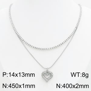 Stainless Steel Stone Necklace - KN303422-HR