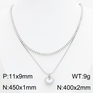 Stainless Steel Stone Necklace - KN303431-HR