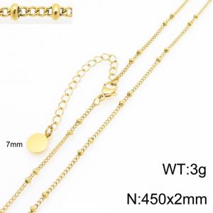 SS Gold-Plating Necklace - KN303446-Z