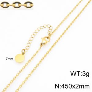 SS Gold-Plating Necklace - KN303447-Z