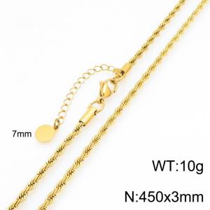 SS Gold-Plating Necklace - KN303449-Z
