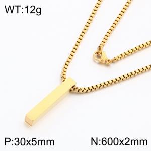 Fashion jewelry stainless steel rectangular pendant with stainless steel chain necklace - KN303467-K