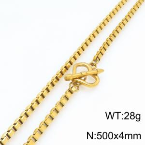SS Gold-Plating Necklace - KN303509-Z