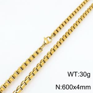 SS Gold-Plating Necklace - KN303531-Z