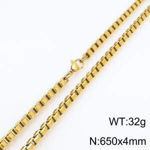 SS Gold-Plating Necklace - KN303532-Z