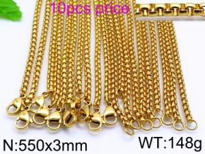 Staineless Steel Small Gold-plating Chain - KN30354-Z