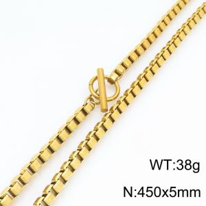 SS Gold-Plating Necklace - KN303542-Z