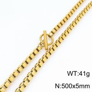 SS Gold-Plating Necklace - KN303543-Z
