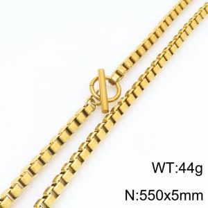 SS Gold-Plating Necklace - KN303544-Z