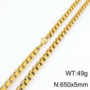 SS Gold-Plating Necklace - KN303566-Z