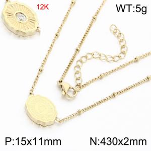 12k gold-plated stainless steel necklace - KN303576-KC