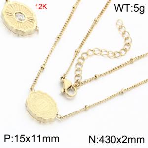 12k gold-plated stainless steel necklace - KN303577-KC