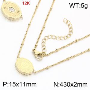 12k gold-plated stainless steel necklace - KN303581-KC