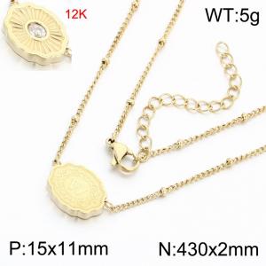 12k gold-plated stainless steel necklace - KN303583-KC