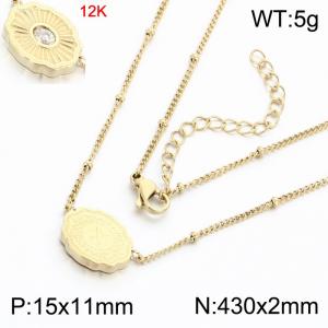 12k gold-plated stainless steel necklace - KN303584-KC