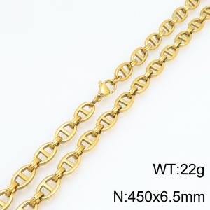 SS Gold-Plating Necklace - KN303597-Z